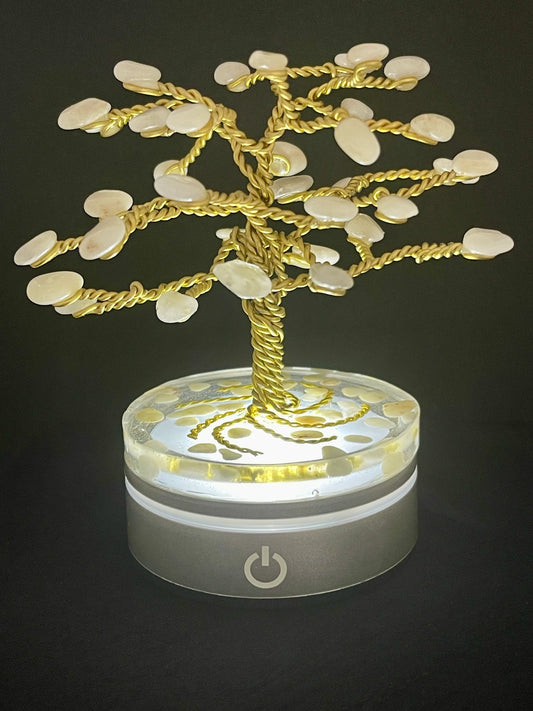 Arbre de vie lumineux Pierre Quartz - AV-40 - Creations Natural Stone