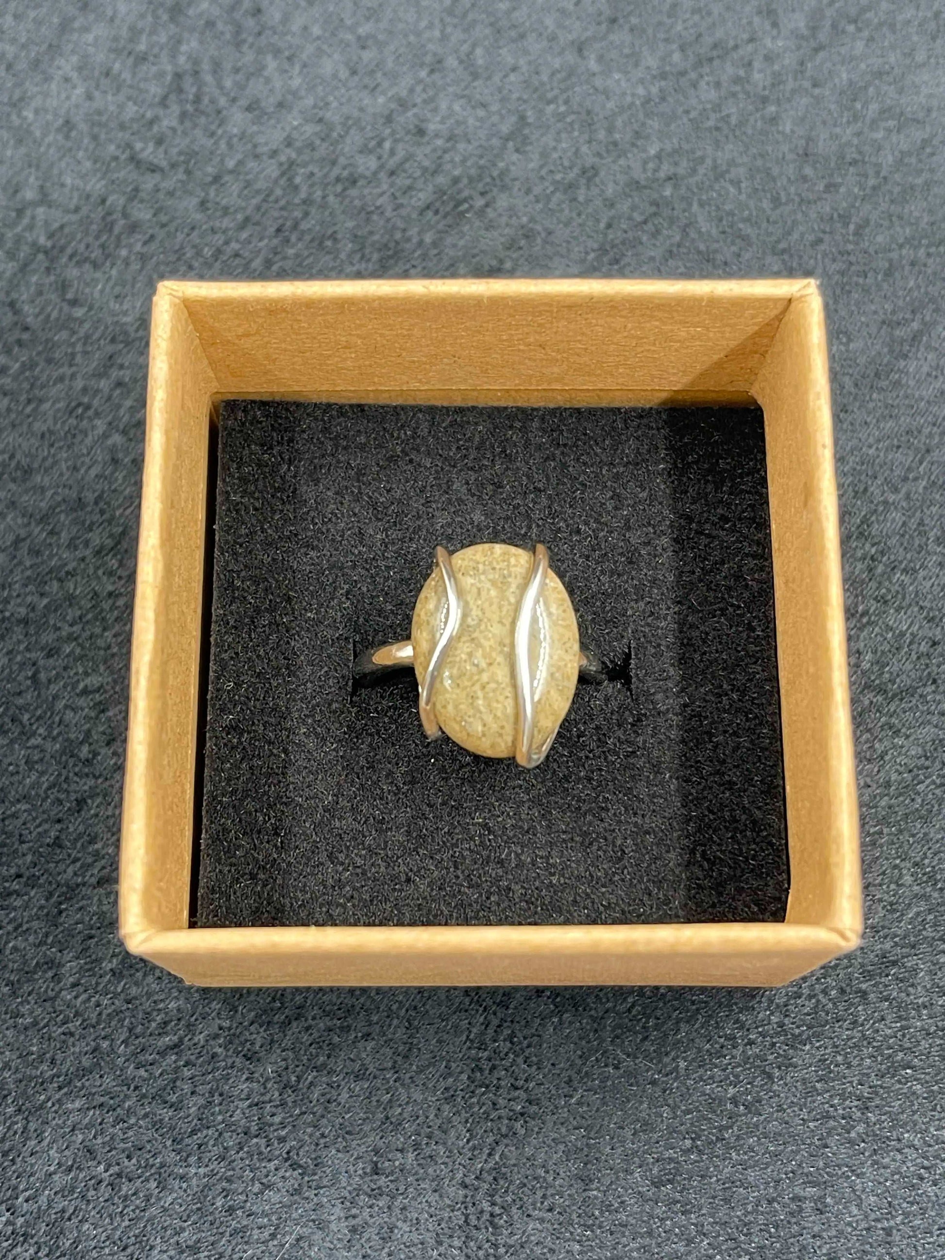 Bague Jaspe Jaune - BA-54 - Creations Natural Stone