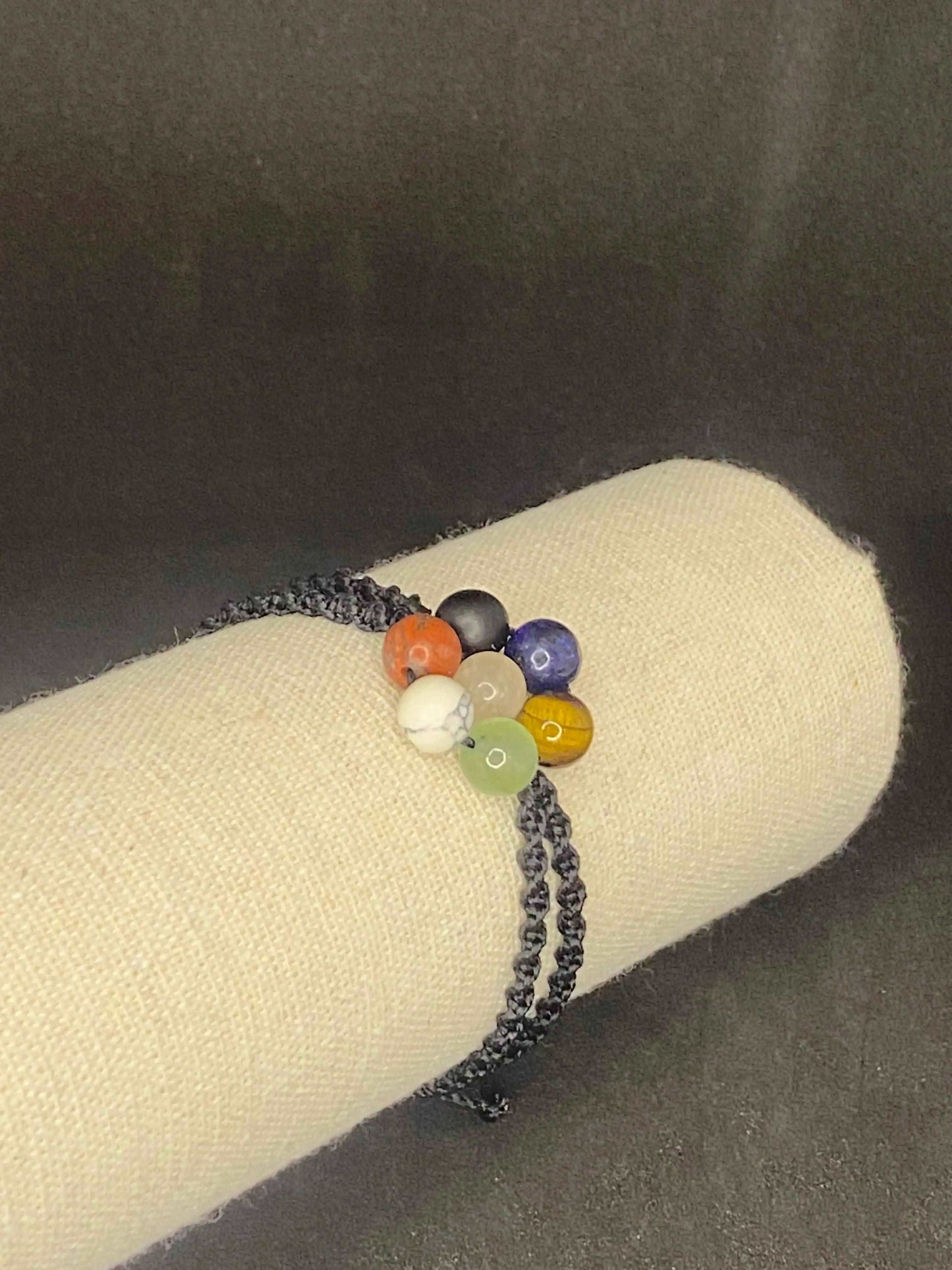 Bracelet noir 7 Chakras - BR-29 - Creations Natural Stone