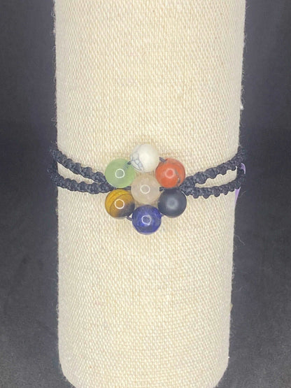 Bracelet noir 7 Chakras - BR-29 - Creations Natural Stone