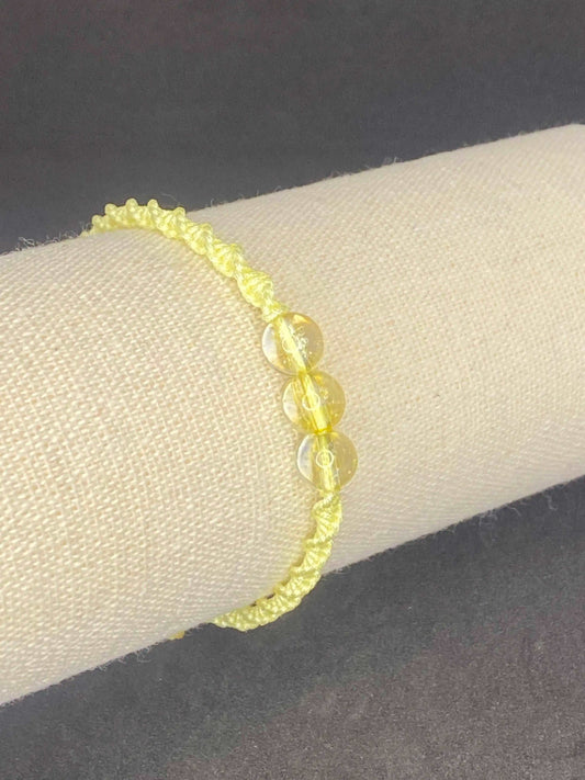 Bracelet jaune clair pierre citrine - BR-45 - Creations Natural Stone