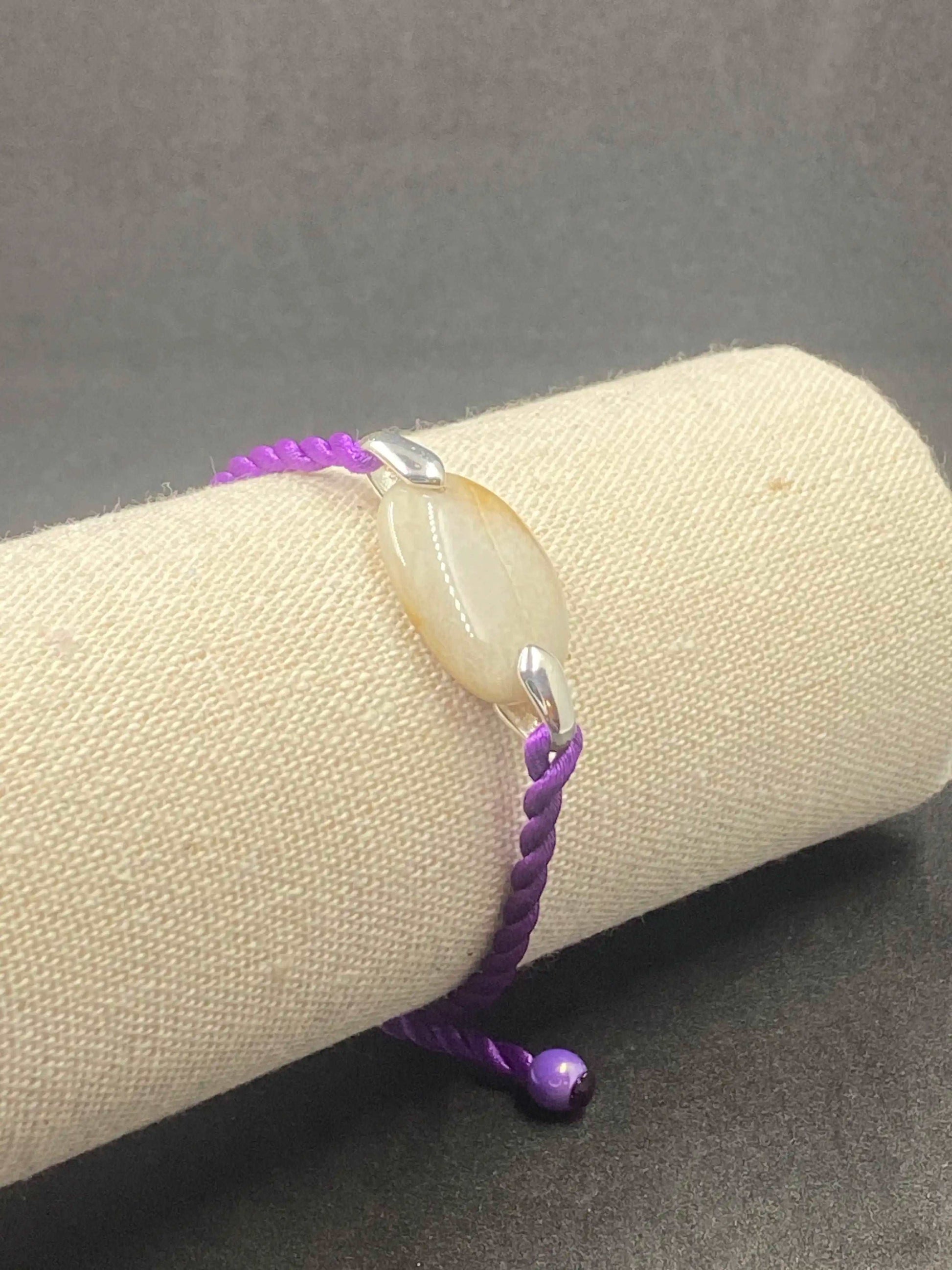 Bracelet violet pierre Quartz - BR-54 - Creations Natural Stone