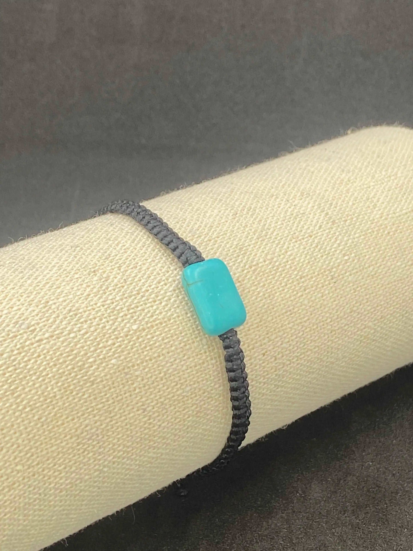 Bracelet noir pierre Turquoise - BR-59 - Creations Natural Stone