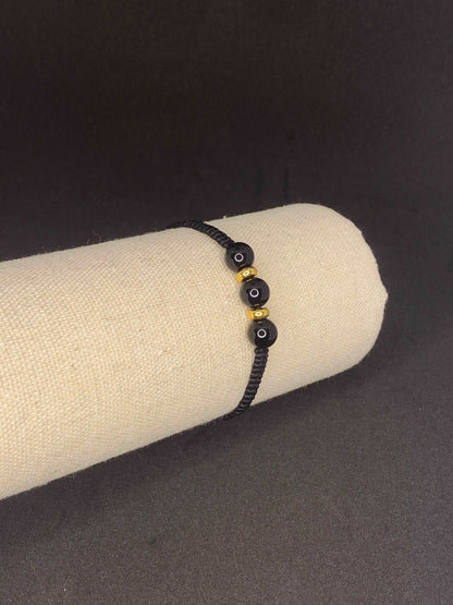 Bracelet noir pierre Obsidienne - BR-77 - Creations Natural Stone