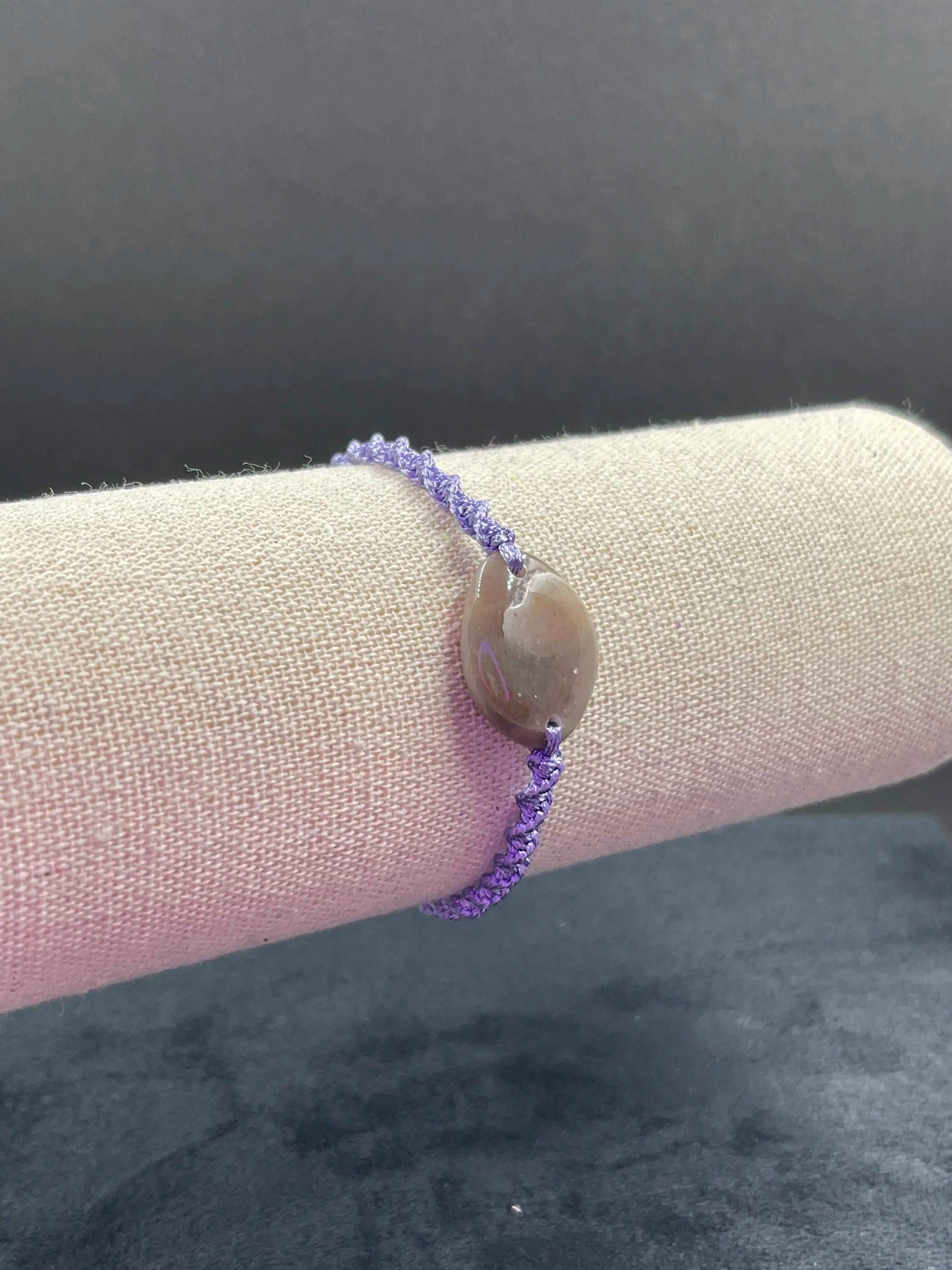 Bracelet violet pierre Agate - BR-91 - Creations Natural Stone