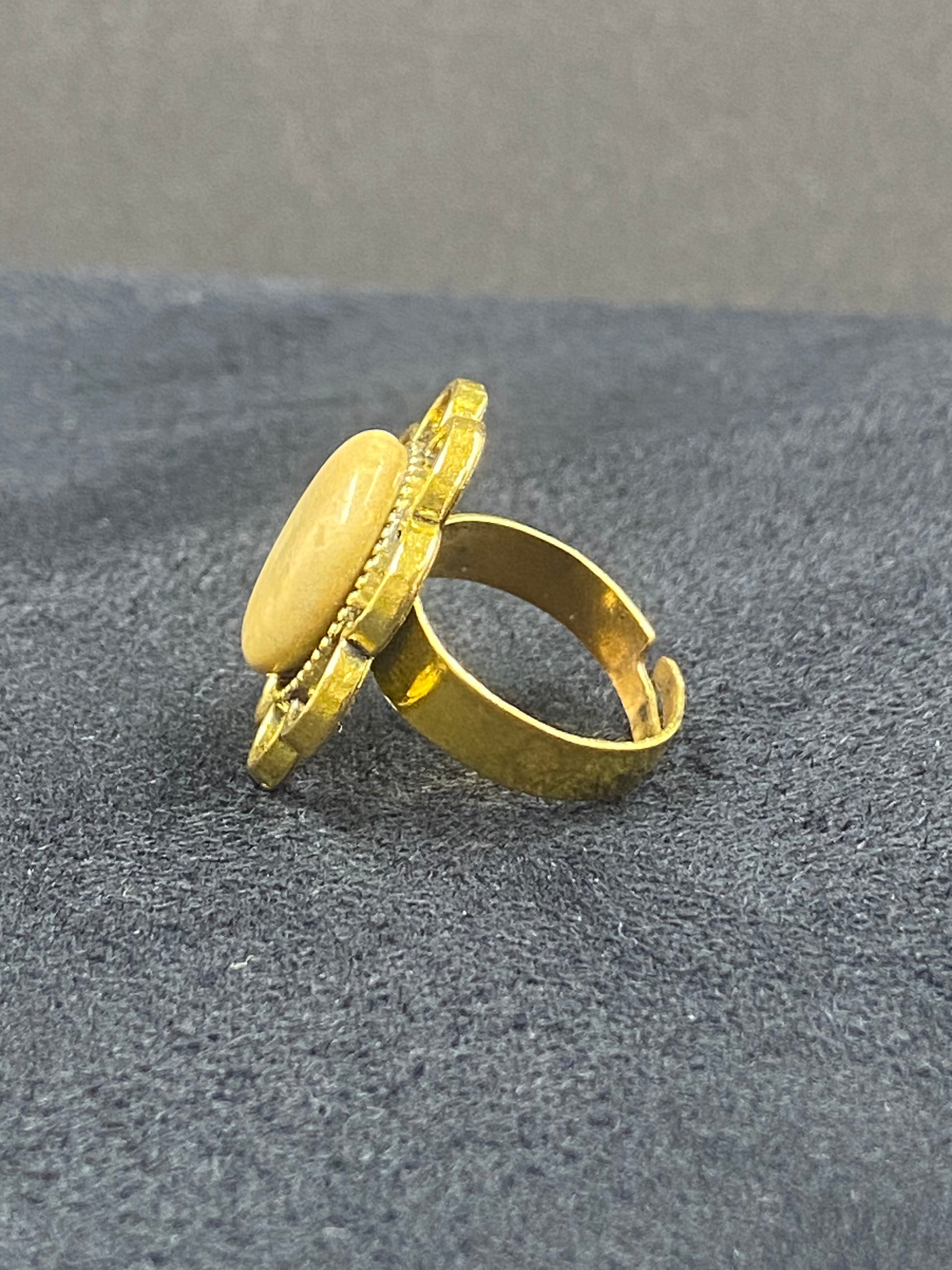 Bague Jaspe Jaune - BA-26 - Creations Natural Stone