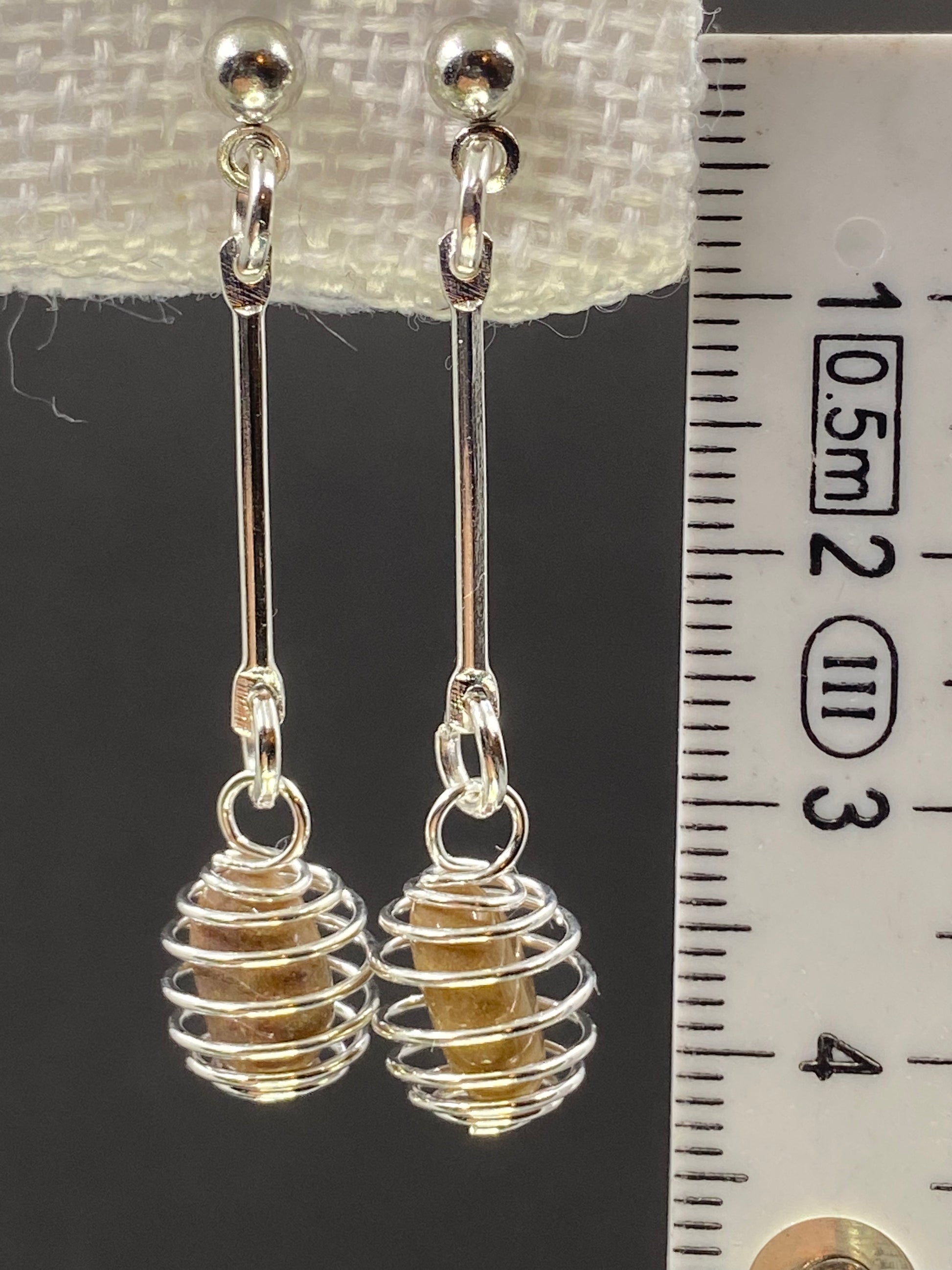 Boucles d’oreilles Jaspe jaune - BO-38 - Creations Natural Stone